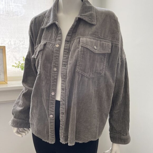ZARA GREY CORDUROY SHIRT/SHACKET - Picture 3 of 7